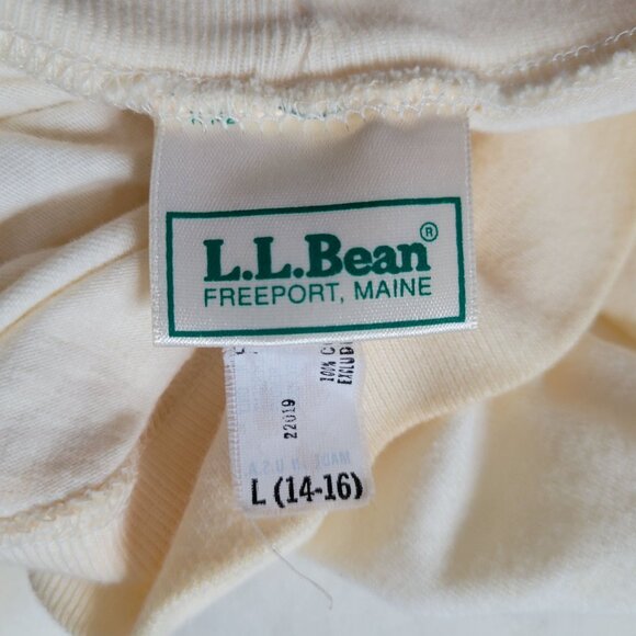 L.L. Bean Mock Neck Cream Long-Sleeve Cotton Shirt Size L - Picture 5 of 5